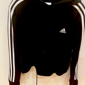 Adidas 3-Stripes Short Black Hoodie